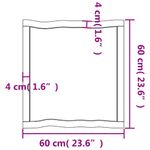 Casa si Gradina - Mobilier - Feronerie si accesorii mobila - Blat masa, 60x60x(2-6) cm, maro, lemn tratat contur organic - Infinity.ro