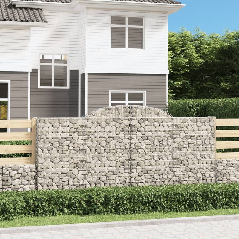 Casa si Gradina - Gradina si terasa - Garduri, panouri si accesorii - Cosuri gabion arcuite 25 buc, 300x50x140/160cm, fier galvanizat - Infinity.ro