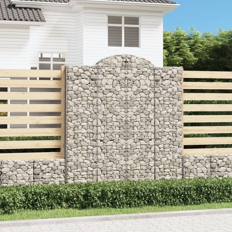 Casa si Gradina - Gradina si terasa - Garduri, panouri si accesorii - Cosuri gabion arcuite, 10 buc 200x50x220/240cm, fier galvanizat - Infinity.ro