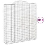 Casa si Gradina - Gradina si terasa - Garduri, panouri si accesorii - Cosuri gabion arcuite, 12 buc 200x50x220/240cm, fier galvanizat - Infinity.ro