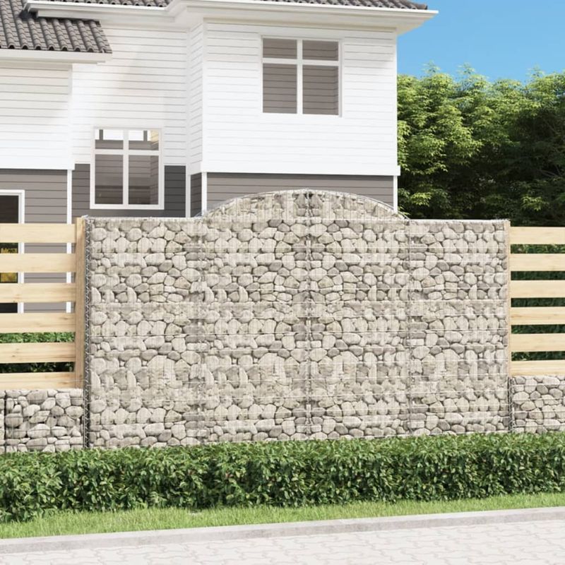 Casa si Gradina - Gradina si terasa - Garduri, panouri si accesorii - Cosuri gabion arcuite 17 buc, 300x50x180/200 cm fier galvanizat - Infinity.ro