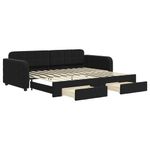 Casa si Gradina - Mobilier - Paturi si accesorii - Paturi - Pat de zi cu extensie si sertare, negru, 90x200 cm, catifea - Infinity.ro