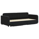 Casa si Gradina - Mobilier - Paturi si accesorii - Paturi - Pat de zi cu extensie si sertare, negru, 90x200 cm, catifea - Infinity.ro