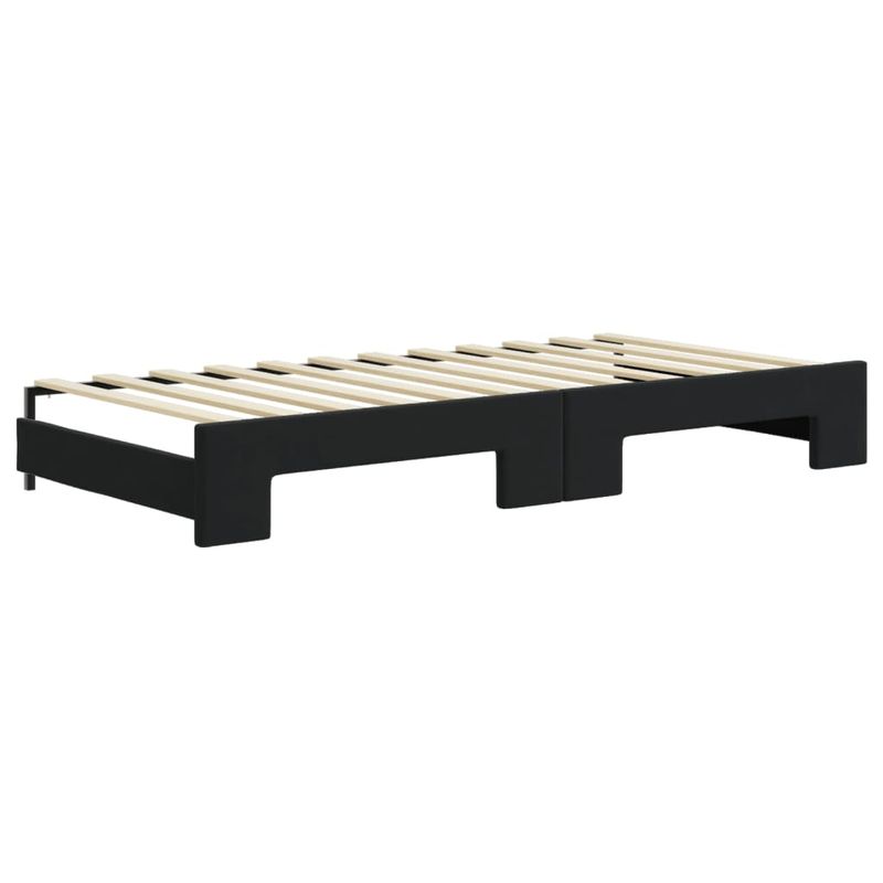 Casa si Gradina - Mobilier - Paturi si accesorii - Paturi - Pat de zi cu extensie si sertare, negru, 90x200 cm, catifea - Infinity.ro