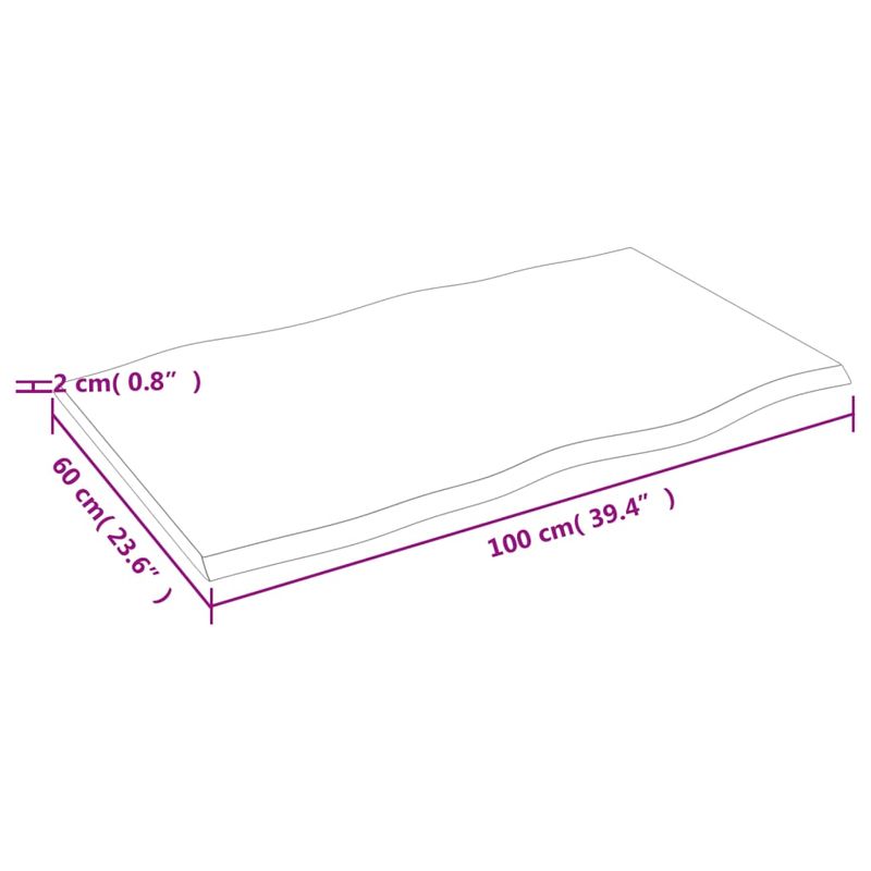 Casa si Gradina - Mobilier - Feronerie si accesorii mobila - Blat masa 100x60x2 cm lemn masiv stejar netratat contur organic - Infinity.ro