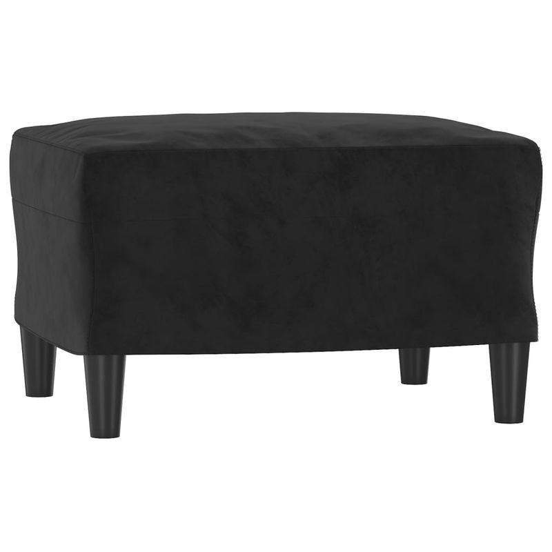 Casa si Gradina - Mobilier - Scaune si fotolii - Fotolii - Fotoliu canapea cu taburet, negru, 60 cm, catifea - Infinity.ro