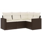 Casa si Gradina - Gradina si terasa - Mobilier exterior - Canapele si fotolii gradina - Set canapele de gradina, 4 piese, cu perne, maro poliratan maro - Infinity.ro