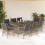 Casa si Gradina - Gradina si terasa - Mobilier exterior - Seturi mobila gradina - Set mobilier gradina cu perne, 9 piese, gri deschis, poliratan - Infinity.ro