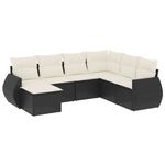 Casa si Gradina - Gradina si terasa - Mobilier exterior - Seturi mobila gradina - Set canapele de gradina cu perne, 7 piese, negru, poliratan - Infinity.ro