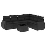 Casa si Gradina - Gradina si terasa - Mobilier exterior - Seturi mobila gradina - Set canapele de gradina cu perne, 7 piese, negru, poliratan - Infinity.ro