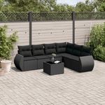 Casa si Gradina - Gradina si terasa - Mobilier exterior - Seturi mobila gradina - Set canapele de gradina cu perne, 7 piese, negru, poliratan - Infinity.ro