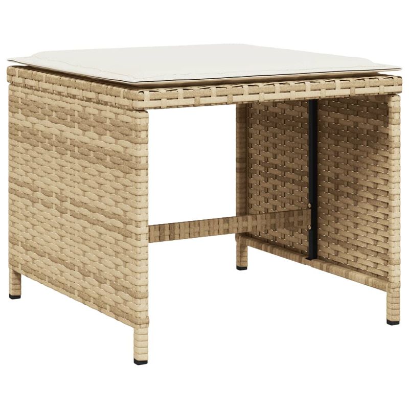 Casa si Gradina - Gradina si terasa - Mobilier exterior - Scaune si sezlonguri gradina - Scaune de gradina cu perne, 4 buc., bej, 41x41x36 cm, poliratan - Infinity.ro