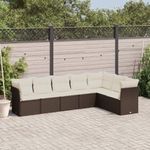 Casa si Gradina - Gradina si terasa - Mobilier exterior - Seturi mobila gradina - Set canapele de gradina cu perne, 7 piese, maro, poliratan - Infinity.ro