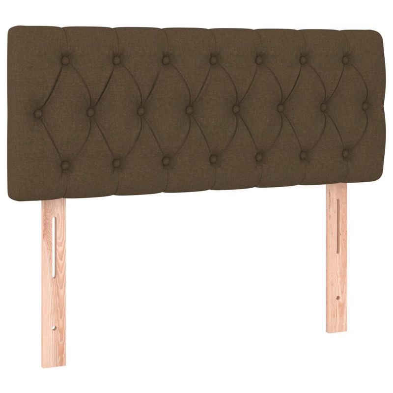 Casa si Gradina - Mobilier - Paturi si accesorii - Paturi - Pat cu arcuri, saltea si LED, maro inchis, 120x190 cm, textil - Infinity.ro
