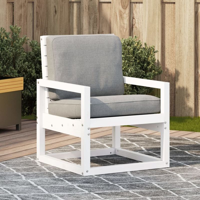 Casa si Gradina - Gradina si terasa - Mobilier exterior - Scaune si sezlonguri gradina - Scaun de gradina, alb, 57,5x63x76 cm, lemn masiv de pin - Infinity.ro