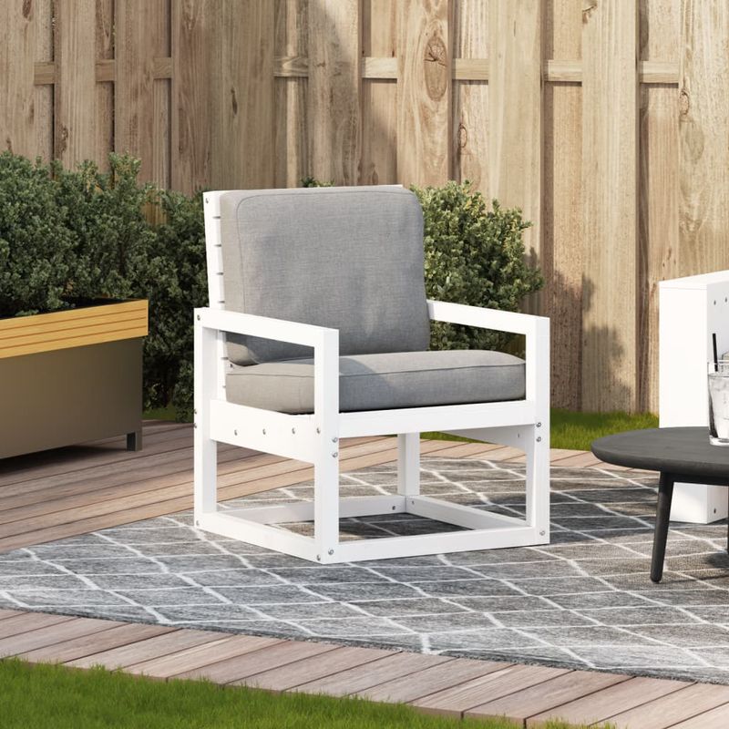 Casa si Gradina - Gradina si terasa - Mobilier exterior - Scaune si sezlonguri gradina - Scaun de gradina, alb, 57,5x63x76 cm, lemn masiv de pin - Infinity.ro