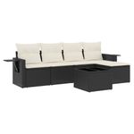 Casa si Gradina - Gradina si terasa - Mobilier exterior - Seturi mobila gradina - Set mobilier de gradina cu perne, 6 piese, negru, poliratan - Infinity.ro