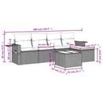 Casa si Gradina - Gradina si terasa - Mobilier exterior - Seturi mobila gradina - Set mobilier de gradina cu perne, 6 piese, negru, poliratan - Infinity.ro