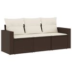 Casa si Gradina - Gradina si terasa - Mobilier exterior - Seturi mobila gradina - Set canapele de gradina cu perne, 3 piese, maro, poliratan - Infinity.ro