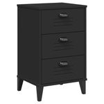 Casa si Gradina - Mobilier - Comode si corpuri - Noptiere - Noptiera „VIKEN”, negru, lemn masiv de pin - Infinity.ro