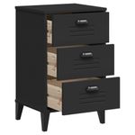 Casa si Gradina - Mobilier - Comode si corpuri - Noptiere - Noptiera „VIKEN”, negru, lemn masiv de pin - Infinity.ro
