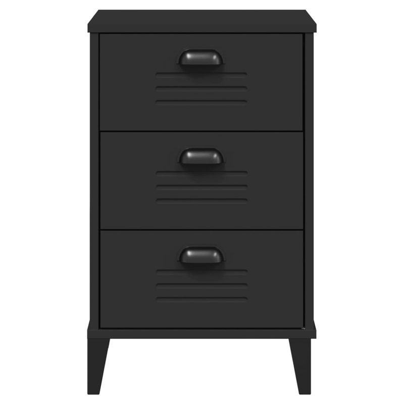 Casa si Gradina - Mobilier - Comode si corpuri - Noptiere - Noptiera „VIKEN”, negru, lemn masiv de pin - Infinity.ro