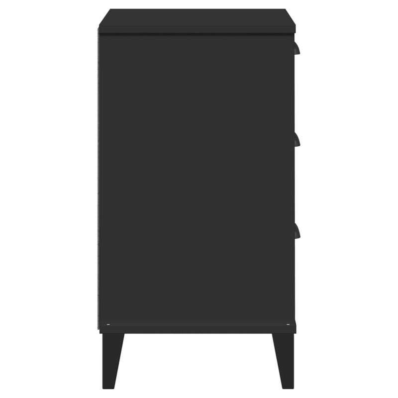 Casa si Gradina - Mobilier - Comode si corpuri - Noptiere - Noptiera „VIKEN”, negru, lemn masiv de pin - Infinity.ro