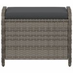Casa si Gradina - Gradina si terasa - Mobilier exterior - Scaune si sezlonguri gradina - Taburet de gradina cu perna, gri, 58x46x46 cm, poliratan - Infinity.ro