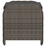 Casa si Gradina - Gradina si terasa - Mobilier exterior - Scaune si sezlonguri gradina - Taburet de gradina cu perna, gri, 58x46x46 cm, poliratan - Infinity.ro