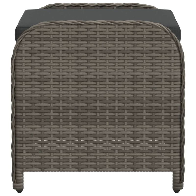 Casa si Gradina - Gradina si terasa - Mobilier exterior - Scaune si sezlonguri gradina - Taburet de gradina cu perna, gri, 58x46x46 cm, poliratan - Infinity.ro