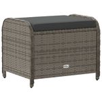 Casa si Gradina - Gradina si terasa - Mobilier exterior - Scaune si sezlonguri gradina - Taburet de gradina cu perna, gri, 58x46x46 cm, poliratan - Infinity.ro