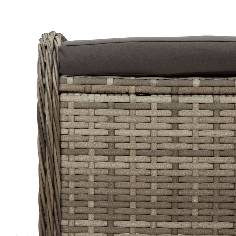 Casa si Gradina - Gradina si terasa - Mobilier exterior - Scaune si sezlonguri gradina - Taburet de gradina cu perna, gri, 58x46x46 cm, poliratan - Infinity.ro
