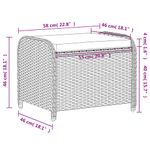 Casa si Gradina - Gradina si terasa - Mobilier exterior - Scaune si sezlonguri gradina - Taburet de gradina cu perna, gri, 58x46x46 cm, poliratan - Infinity.ro