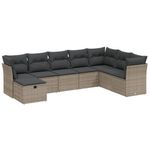 Casa si Gradina - Gradina si terasa - Mobilier exterior - Seturi mobila gradina - Set canapele de gradina cu perne, 8 piese, gri, poliratan - Infinity.ro