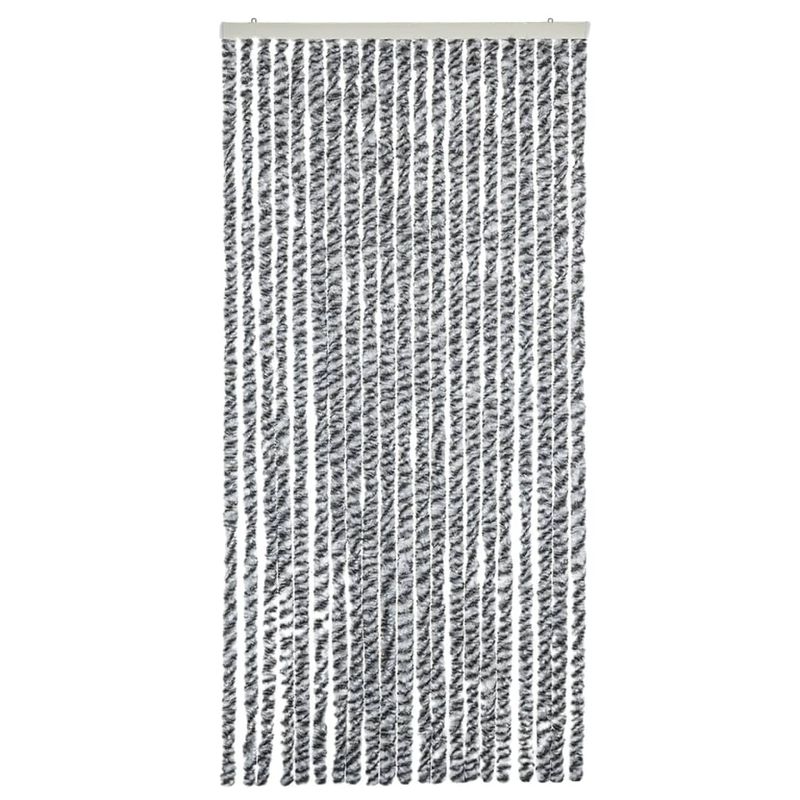 Casa si Gradina - Textile si covoare - Rulouri si jaluzele - Perdele pentru insecte, gri si negru-alb, 56x200 cm, chenille - Infinity.ro