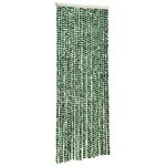 Casa si Gradina - Textile si covoare - Perdele si draperii - Perdele - Perdea pentru insecte, verde si alb, 90x200 cm, chenille - Infinity.ro
