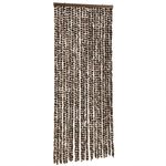 Casa si Gradina - Textile si covoare - Perdele si draperii - Perdele - Perdea pentru insecte, maro si alb, 90x200 cm, chenille - Infinity.ro