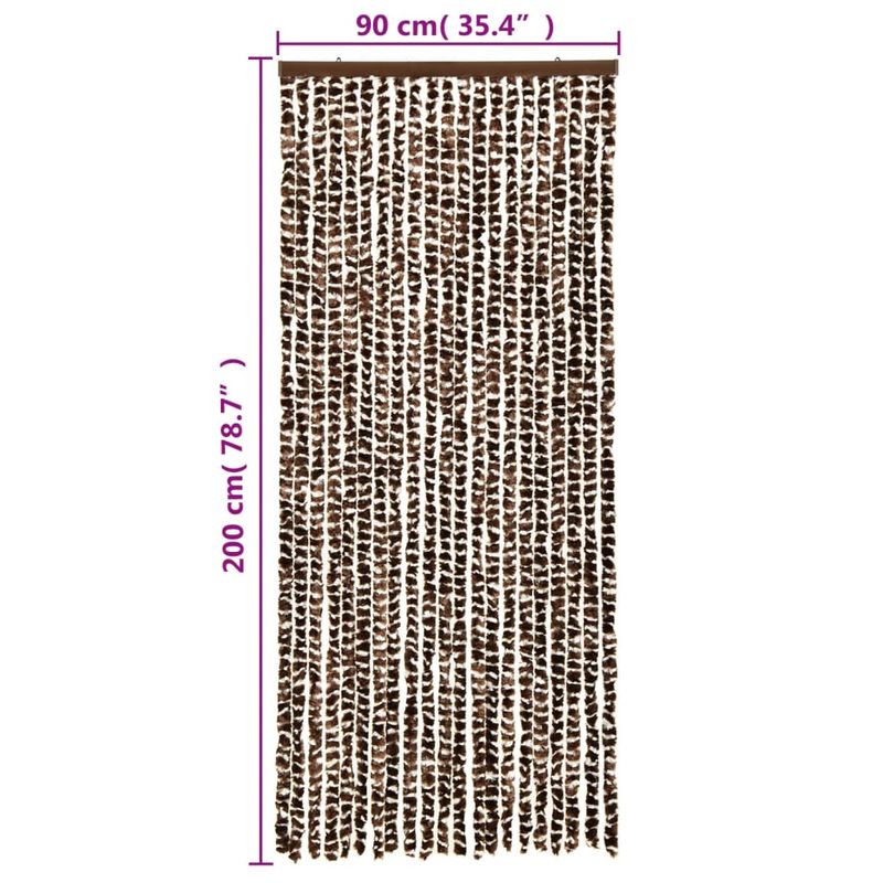 Casa si Gradina - Textile si covoare - Perdele si draperii - Perdele - Perdea pentru insecte, maro si alb, 90x200 cm, chenille - Infinity.ro