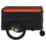 Sport si Outdoor - Ciclism - Accesorii pentru biciclete - Remorci biciclete - Remorca pentru biciclete, negru și portocaliu, 45 kg, fier, mărime 137x68x59 cm - Infinity.ro
