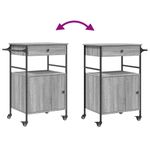 Casa si Gradina - Bucatarie si vesela - Ustensile bucatarie - Cosuri servire - Carucior de bucatarie, gri sonoma, 56x43x89,5cm, lemn prelucrat - Infinity.ro