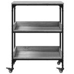 Casa si Gradina - Bucatarie si vesela - Ustensile bucatarie - Cosuri servire - Carucior de bucatarie, gri sonoma 60x41x80,5 cm lemn prelucrat - Infinity.ro