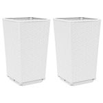 Casa si Gradina - Gradinarit si plante - Plante si ghivece - Ghivece si suporturi - Jardiniere de gradina, 2 buc., alb, 32,5x32,5x57 cm, PP - Infinity.ro