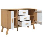 Casa si Gradina - Mobilier - Comode si corpuri - Comode - Servanta "OLDEN", alb si maro, 114x43x73,5 cm, lemn masiv pin - Infinity.ro