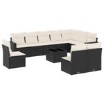 Casa si Gradina - Gradina si terasa - Mobilier exterior - Canapele si fotolii gradina - Set canapele de gradina cu perne, 11 piese, negru, poliratan - Infinity.ro