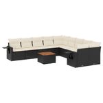 Casa si Gradina - Gradina si terasa - Mobilier exterior - Canapele si fotolii gradina - Set canapele de gradina cu perne, 11 piese, negru, poliratan - Infinity.ro