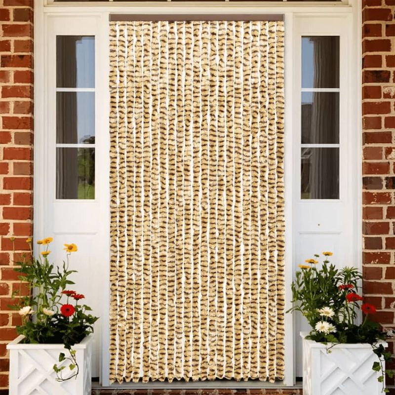 Casa si Gradina - Textile si covoare - Perdele si draperii - Perdele - Perdea pentru insecte, bej si maro, 100x230 cm, chenille - Infinity.ro