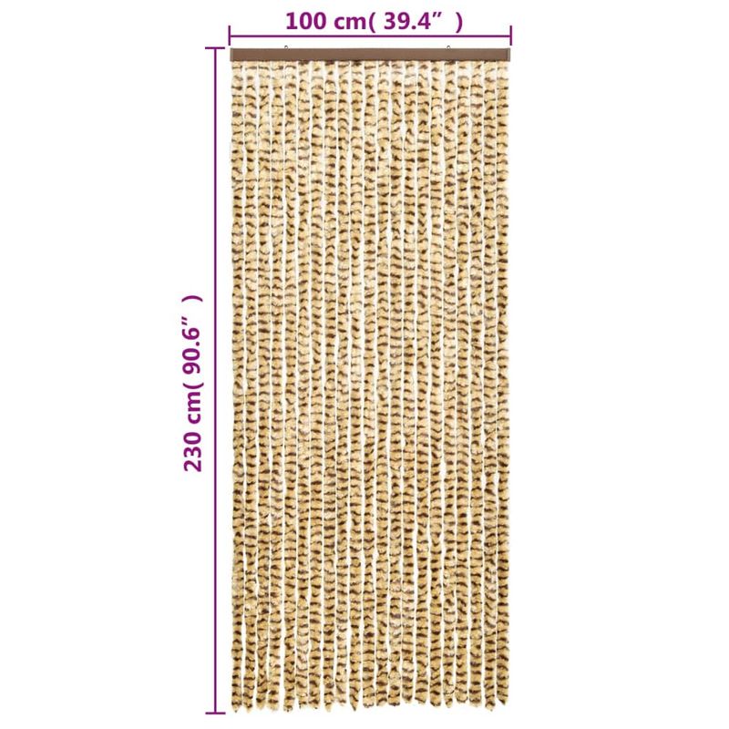 Casa si Gradina - Textile si covoare - Perdele si draperii - Perdele - Perdea pentru insecte, bej si maro, 100x230 cm, chenille - Infinity.ro