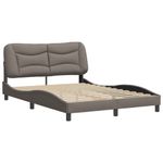 Casa si Gradina - Mobilier - Paturi si accesorii - Paturi - Cadru de pat cu tablie, gri taupe, 140x190 cm, textil - Infinity.ro