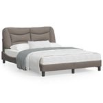 Casa si Gradina - Mobilier - Paturi si accesorii - Paturi - Cadru de pat cu tablie, gri taupe, 140x190 cm, textil - Infinity.ro