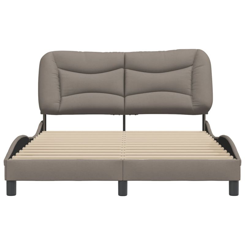 Casa si Gradina - Mobilier - Paturi si accesorii - Paturi - Cadru de pat cu tablie, gri taupe, 140x190 cm, textil - Infinity.ro